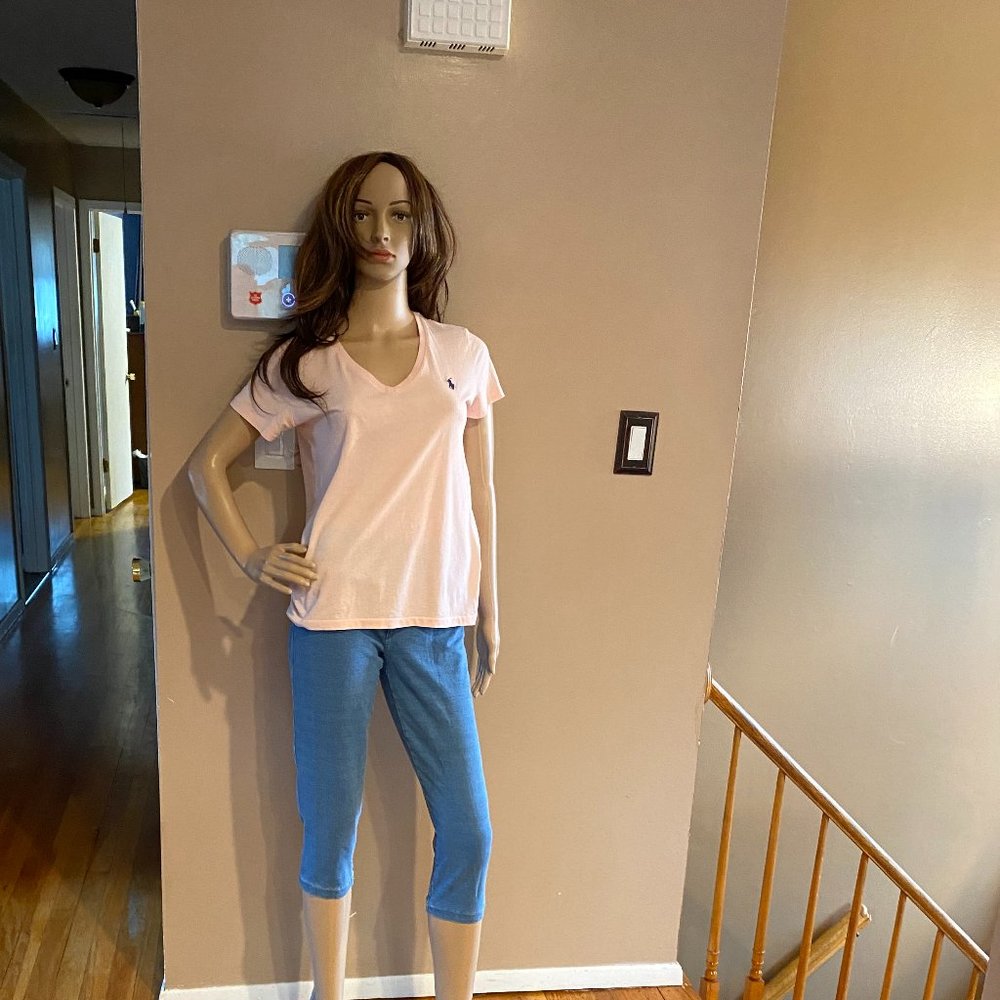 Polo Ralph Lauren Pink V-Neck T Shirt Size M - TLC